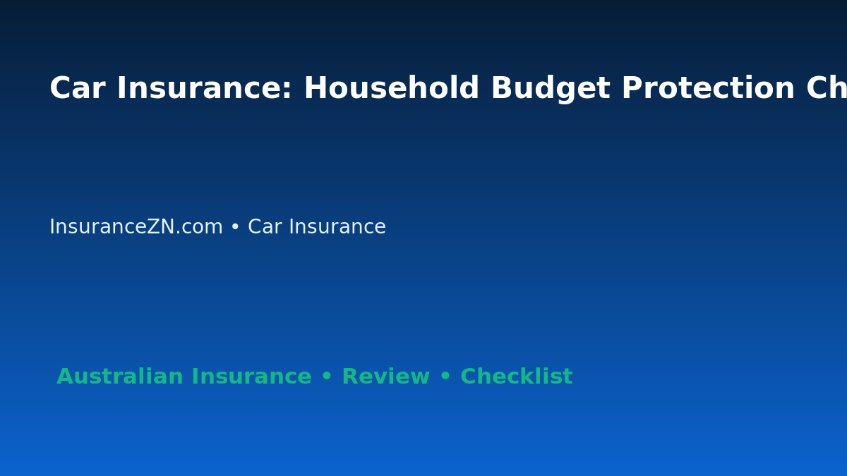 Car Insurance: Household Budget Protection Checklist for Australian Readers 2026 featured image