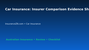 Car Insurance: Insurer Comparison Evidence Sheet for Australian Readers 2026 featured image