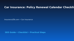 Car Insurance: Policy Renewal Calendar Checklist for Australian Readers 2026 featured image