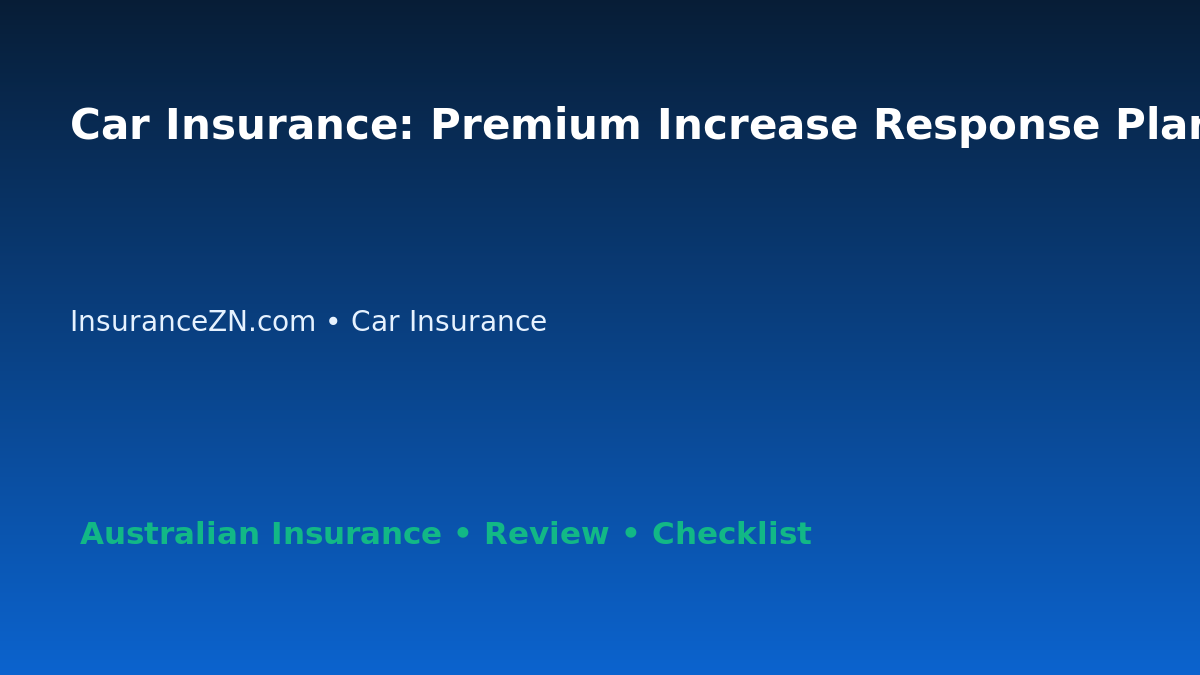 Car Insurance: Premium Increase Response Plan for Australian Readers 2026 featured image