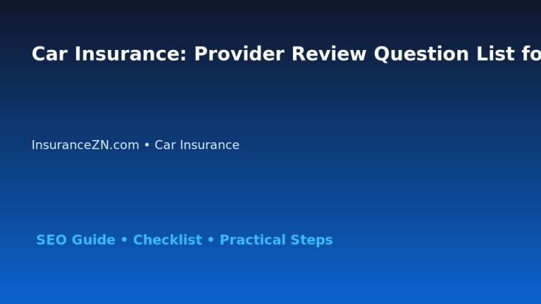 Car Insurance: Provider Review Question List for Australian Readers 2026 featured image