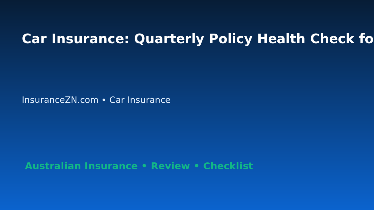 Car Insurance: Quarterly Policy Health Check for Australian Readers 2026 featured image