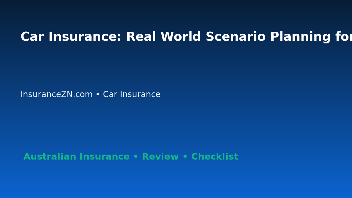 Car Insurance: Real World Scenario Planning for Australian Readers 2026 featured image