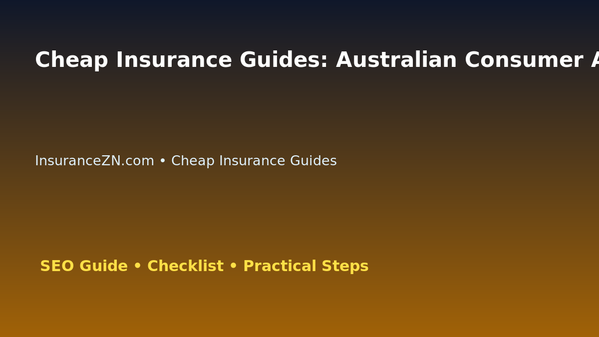 Cheap Insurance Guides: Australian Consumer Action Checklist for Australian Readers 2026 featured image