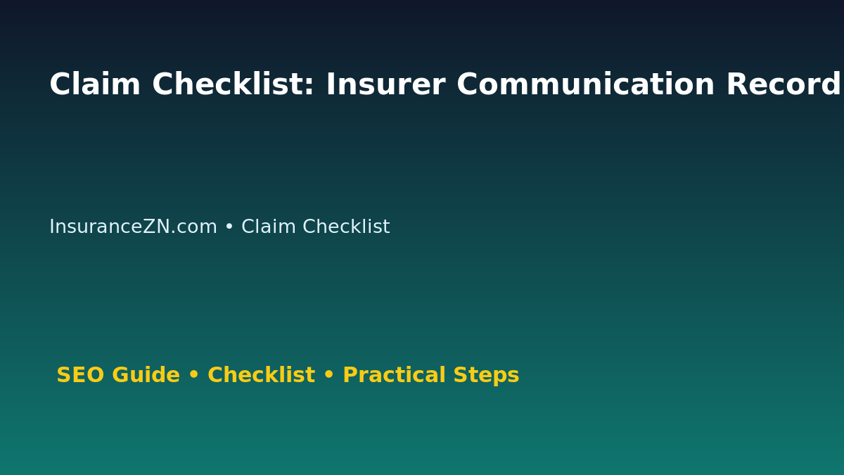 Claim Checklist: Insurer Communication Record Template for Australian Readers 2026 featured image