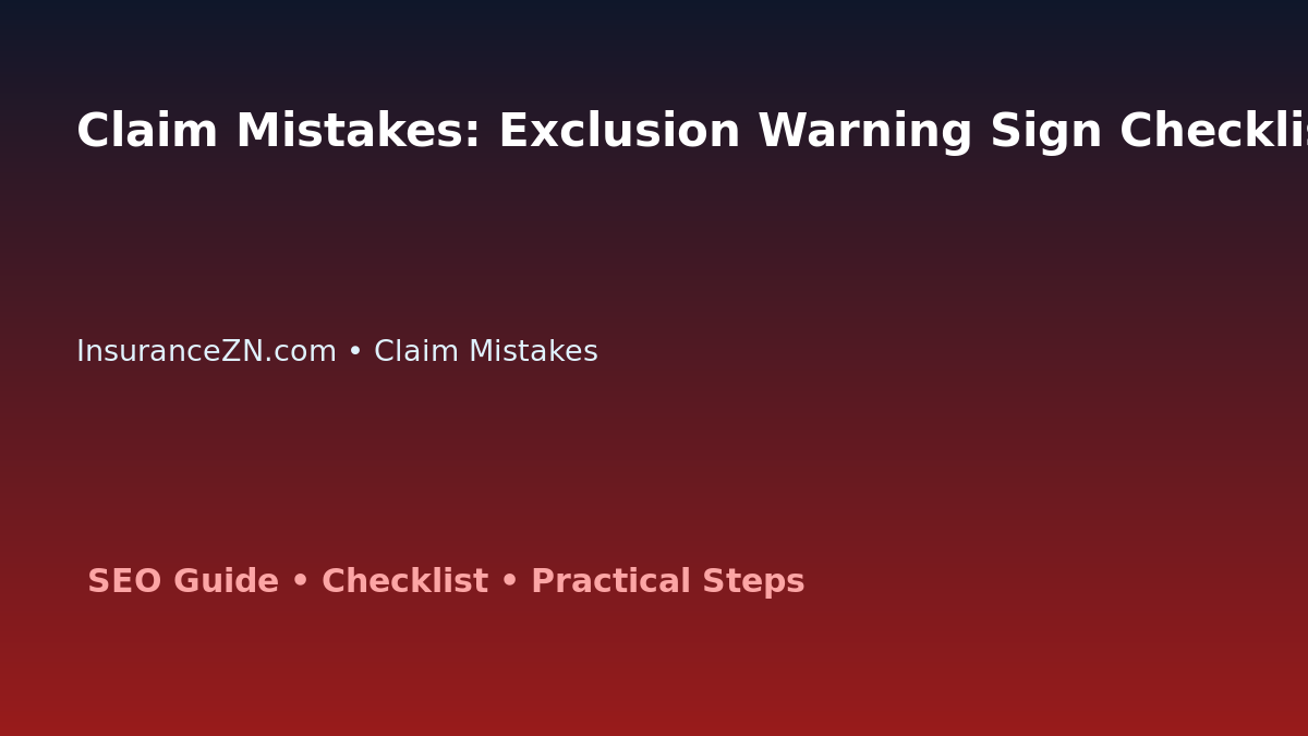 Claim Mistakes: Exclusion Warning Sign Checklist for Australian Readers 2026 featured image