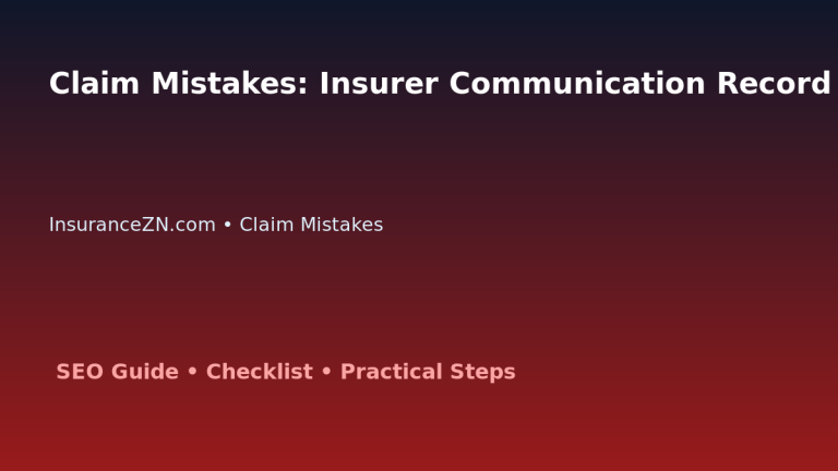 Claim Mistakes: Insurer Communication Record Template for Australian Readers 2026 featured image