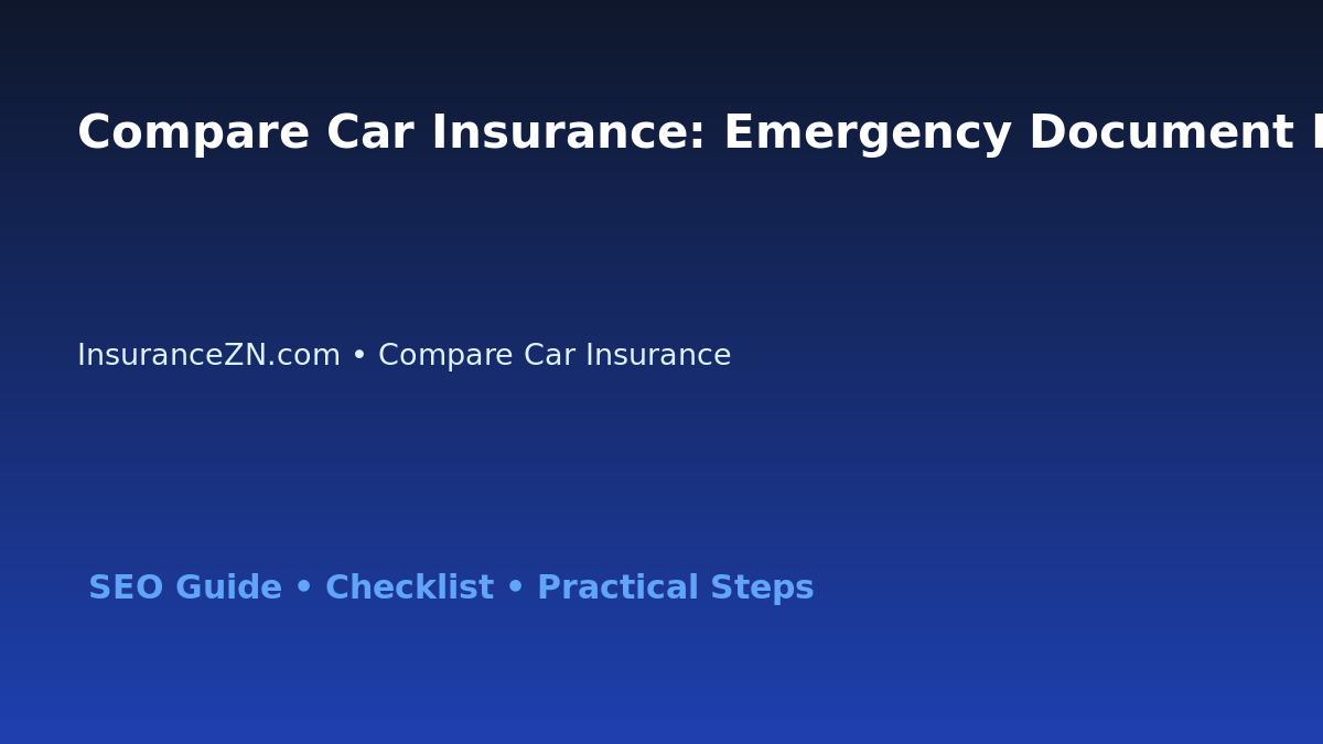 Compare Car Insurance: Emergency Document Pack Guide for Australian Readers 2026 featured image