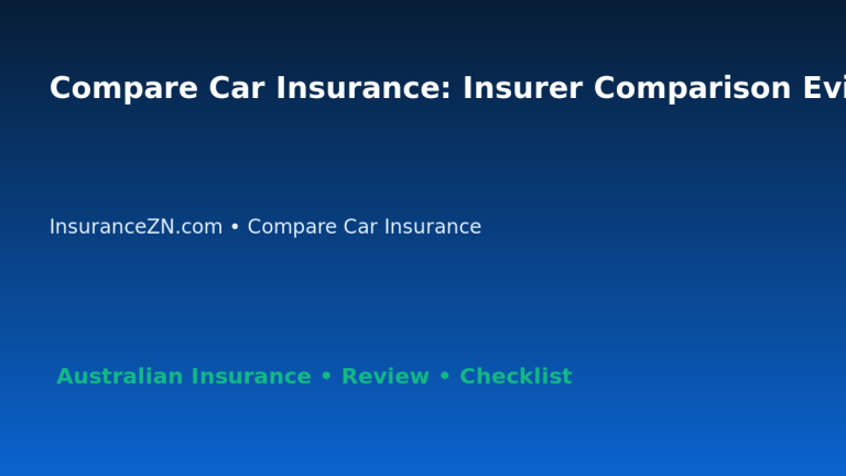 Compare Car Insurance: Insurer Comparison Evidence Sheet for Australian Readers 2026 featured image