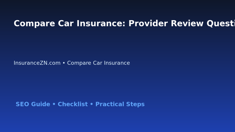 Compare Car Insurance: Provider Review Question List for Australian Readers 2026 featured image