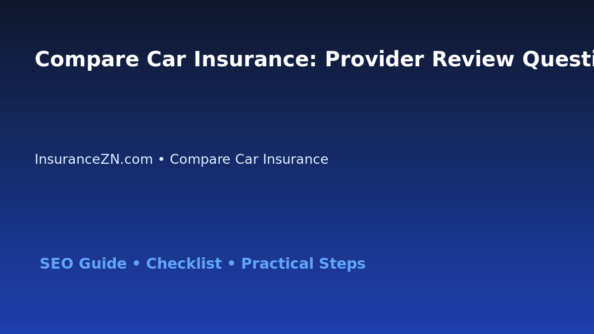 Compare Car Insurance: Provider Review Question List for Australian Readers 2026 featured image