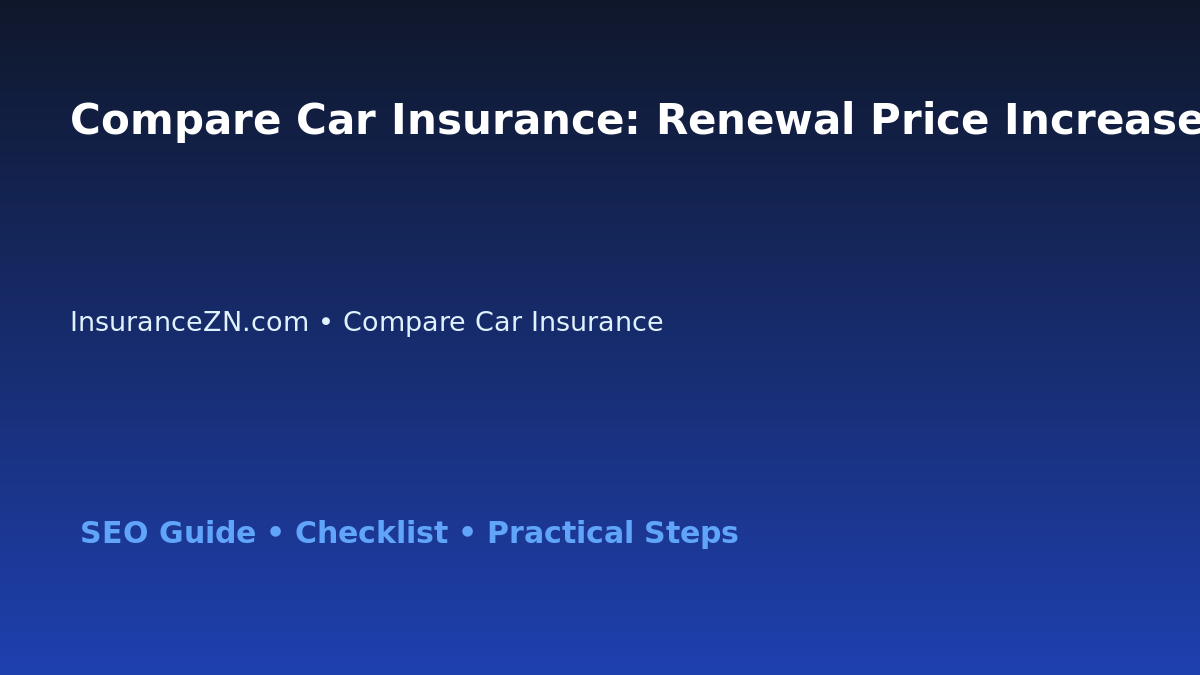 Compare Car Insurance: Renewal Price Increase Response Plan for Australian Readers 2026 featured image