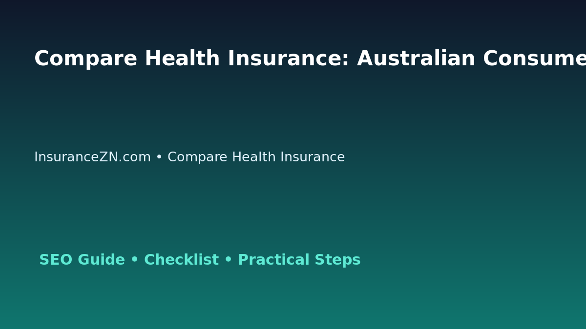 Compare Health Insurance: Australian Consumer Action Checklist for Australian Readers 2026 featured image