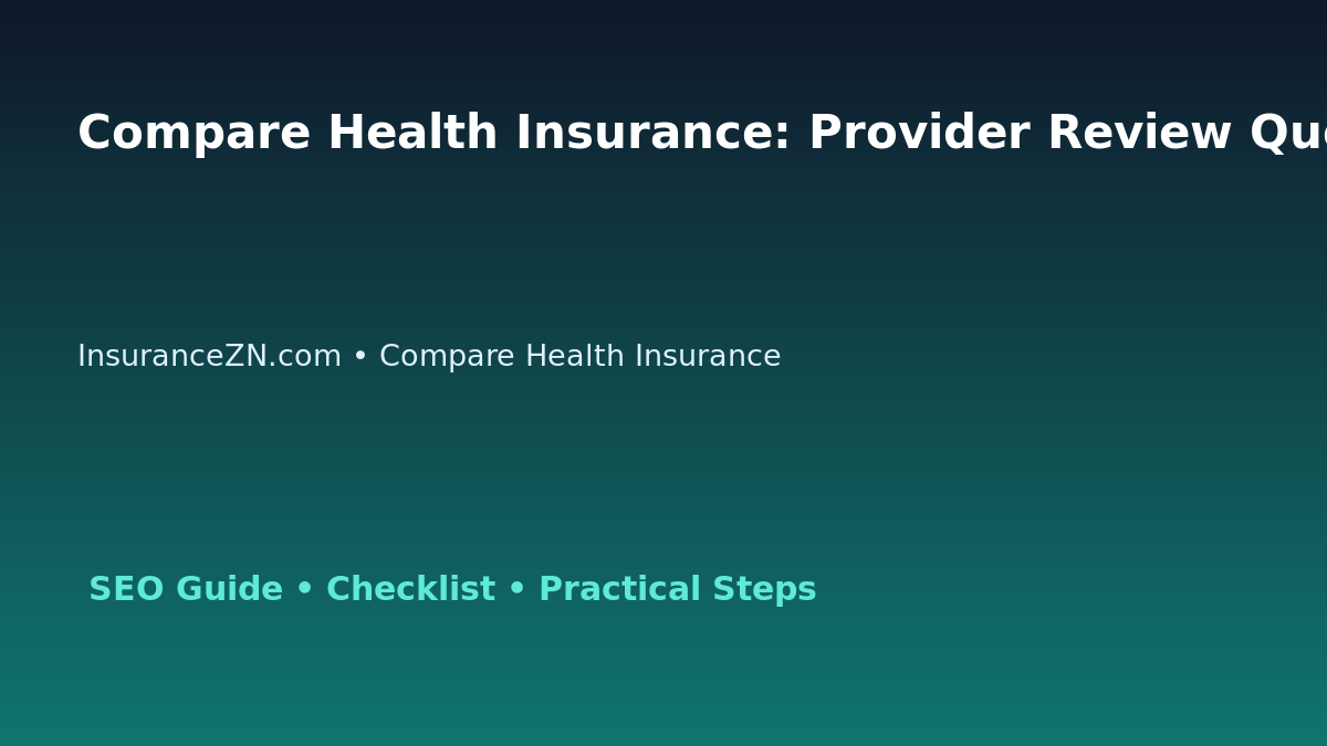 Compare Health Insurance: Provider Review Question List for Australian Readers 2026 featured image