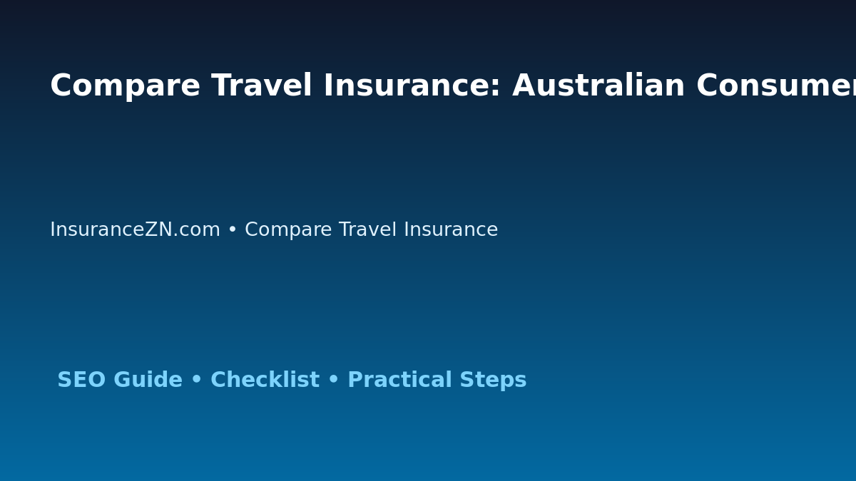 Compare Travel Insurance: Australian Consumer Action Checklist for Australian Readers 2026 featured image