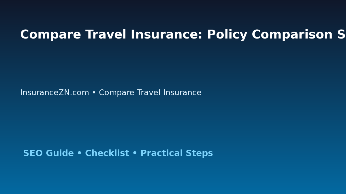 Compare Travel Insurance: Policy Comparison Scorecard for Australian Readers 2026 featured image