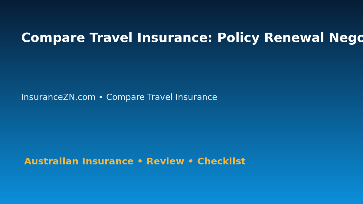 Compare Travel Insurance: Policy Renewal Negotiation Checklist for Australian Readers 2026 featured image