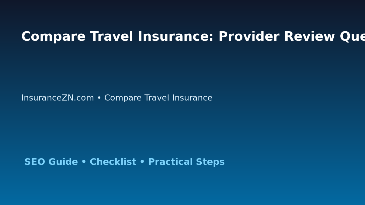 Compare Travel Insurance: Provider Review Question List for Australian Readers 2026 featured image