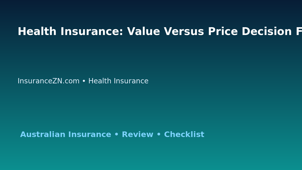 Health Insurance: Value Versus Price Decision Framework for Australian Readers 2026 featured image