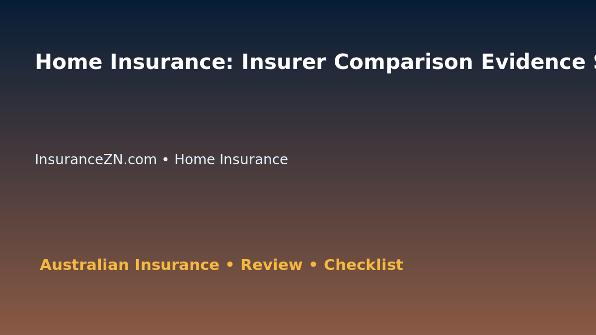 Home Insurance: Insurer Comparison Evidence Sheet for Australian Readers 2026 featured image