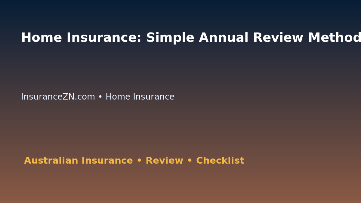 Home Insurance: Simple Annual Review Method for Australian Readers 2026 featured image