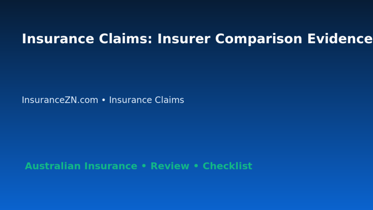 Insurance Claims: Insurer Comparison Evidence Sheet for Australian Readers 2026 featured image