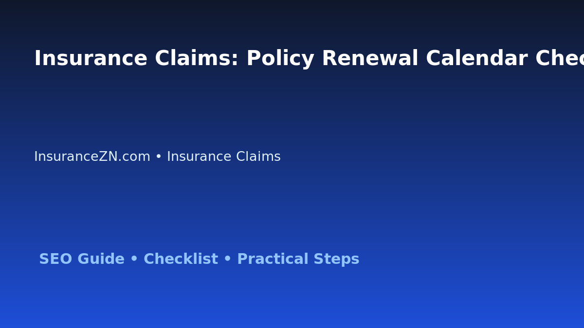 Insurance Claims: Policy Renewal Calendar Checklist for Australian Readers 2026 featured image