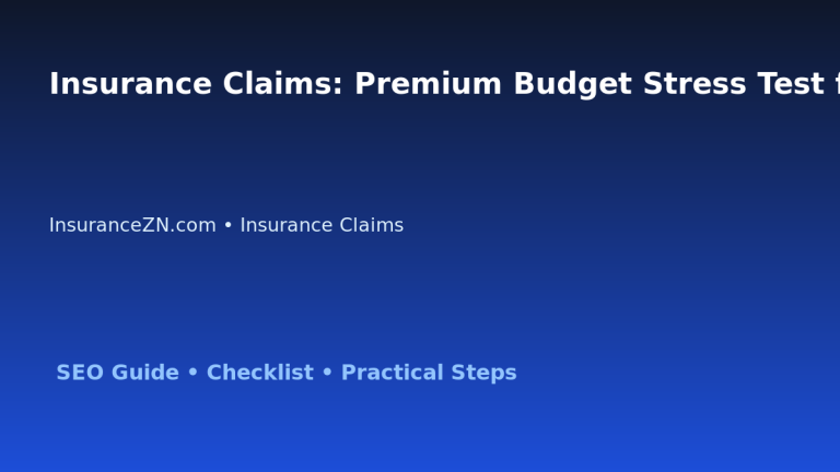 Insurance Claims: Premium Budget Stress Test for Australian Readers 2026 featured image