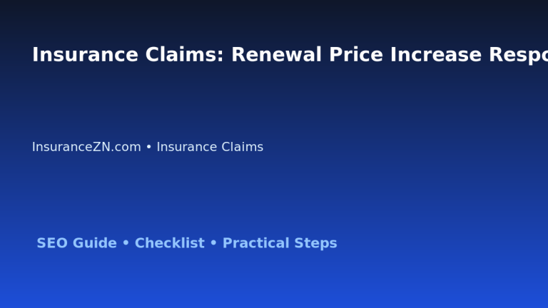 Insurance Claims: Renewal Price Increase Response Plan for Australian Readers 2026 featured image