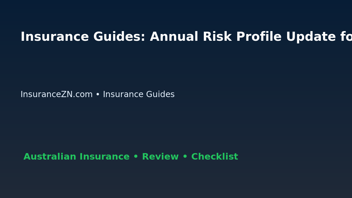 Insurance Guides: Annual Risk Profile Update for Australian Readers 2026 featured image