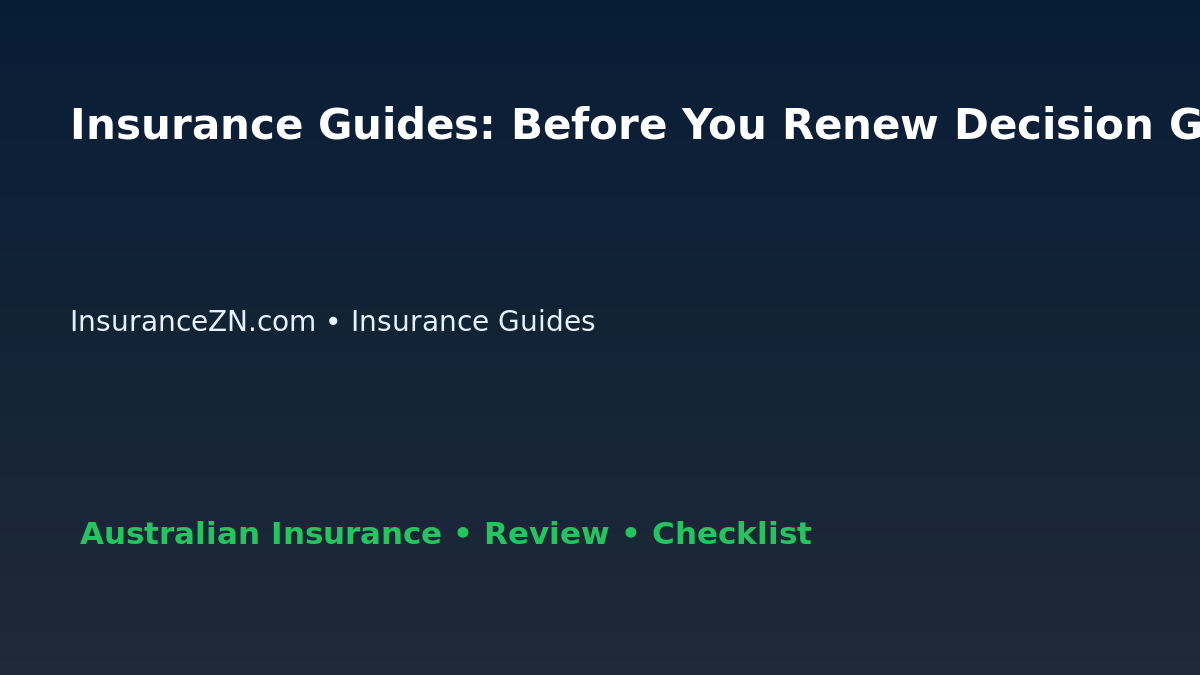 Insurance Guides: Before You Renew Decision Guide for Australian Readers 2026 featured image