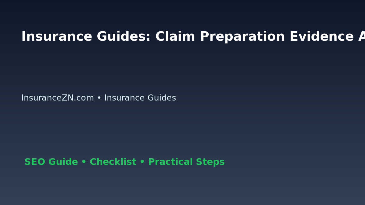 Insurance Guides: Claim Preparation Evidence Audit for Australian Readers 2026 featured image