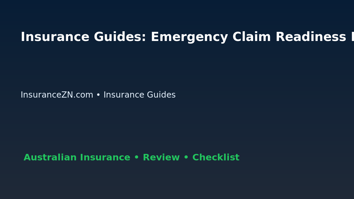 Insurance Guides: Emergency Claim Readiness Plan for Australian Readers 2026 featured image