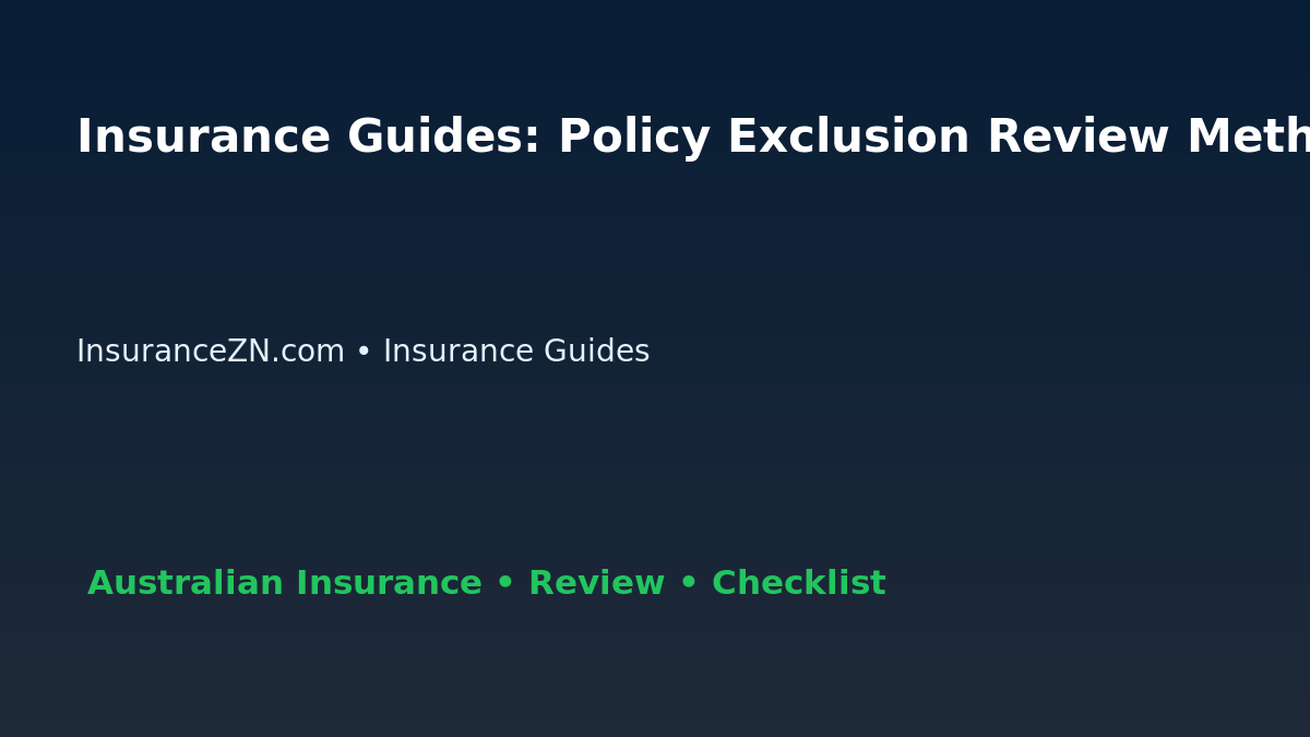 Insurance Guides: Policy Exclusion Review Method for Australian Readers 2026 featured image