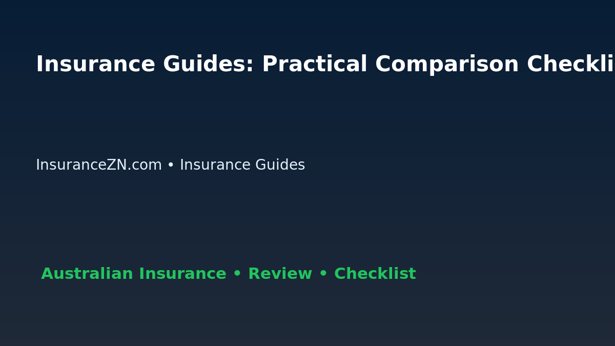 Insurance Guides: Practical Comparison Checklist for Australian Readers 2026 featured image