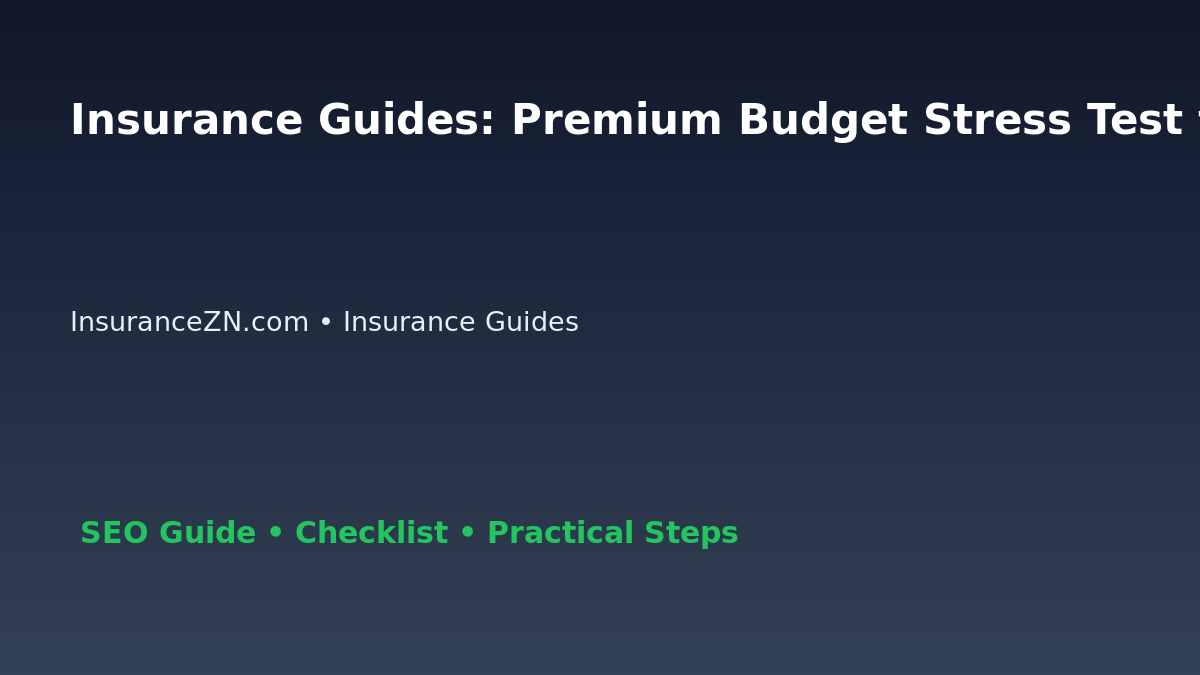 Insurance Guides: Premium Budget Stress Test for Australian Readers 2026 featured image