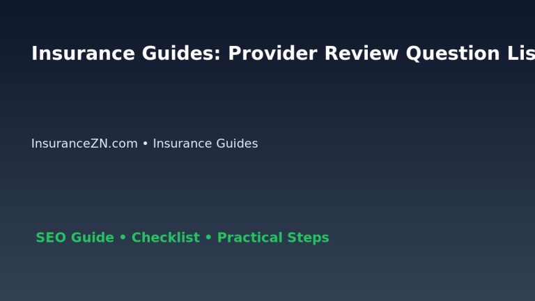 Insurance Guides: Provider Review Question List for Australian Readers 2026 featured image