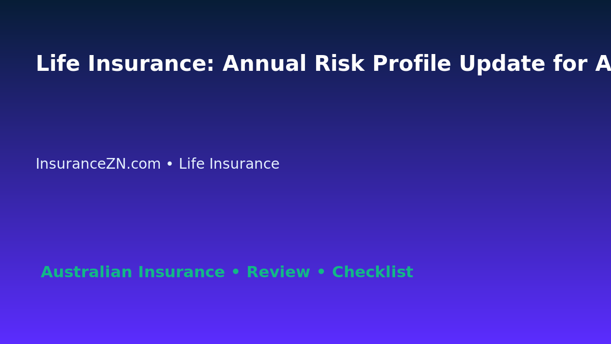 Life Insurance: Annual Risk Profile Update for Australian Readers 2026 featured image