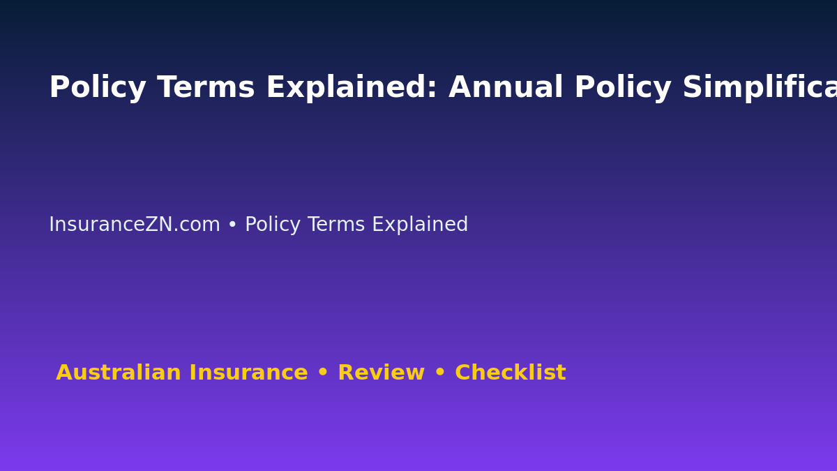 Policy Terms Explained: Annual Policy Simplification Guide for Australian Readers 2026 featured image