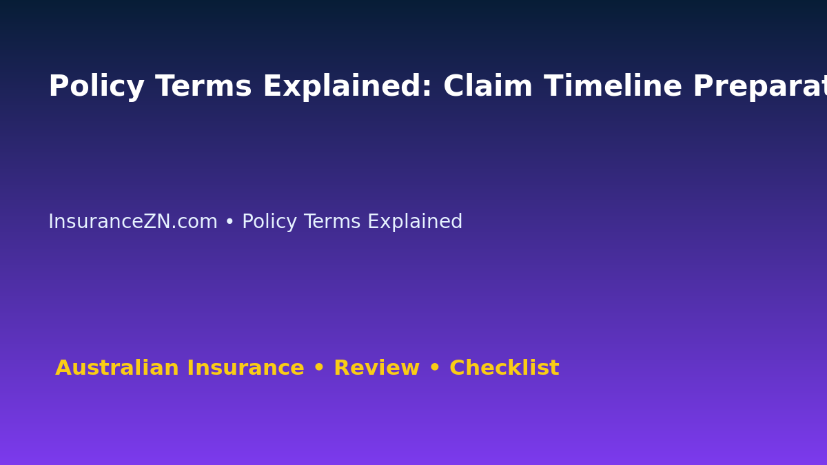 Policy Terms Explained: Claim Timeline Preparation Guide for Australian Readers 2026 featured image