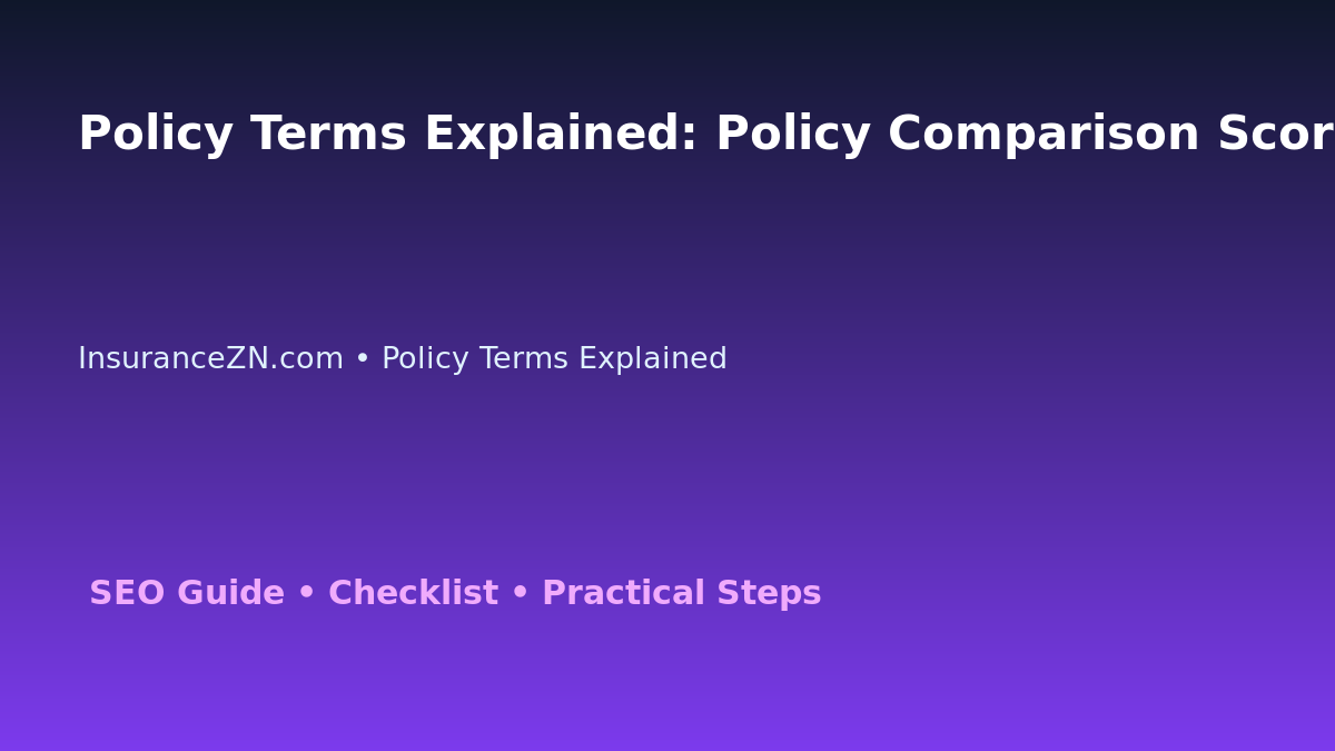 Policy Terms Explained: Policy Comparison Scorecard for Australian Readers 2026 featured image