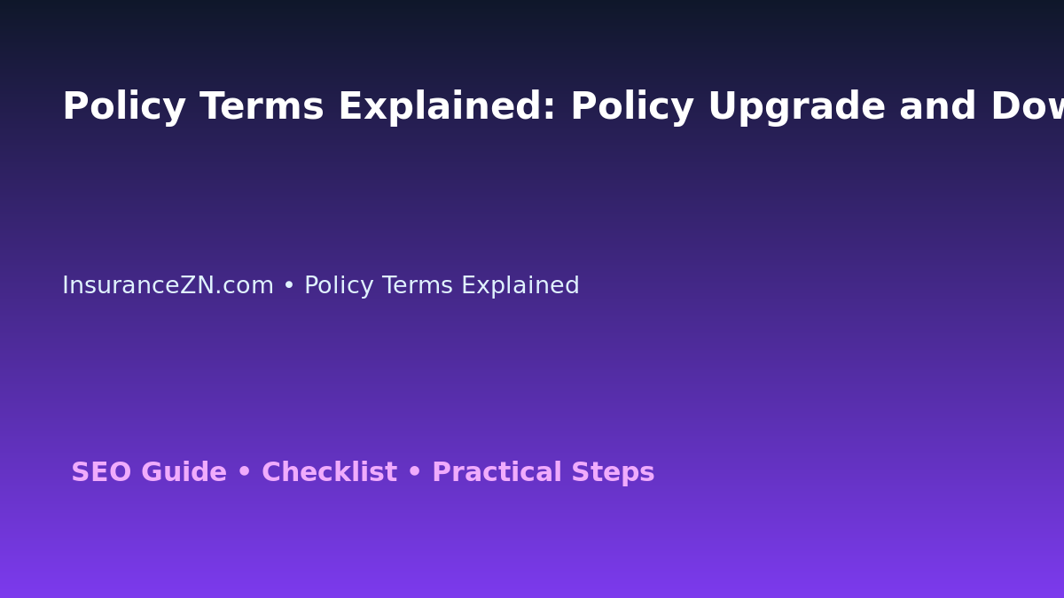 Policy Terms Explained: Policy Upgrade and Downgrade Decision Guide for Australian Readers 2026 featured image