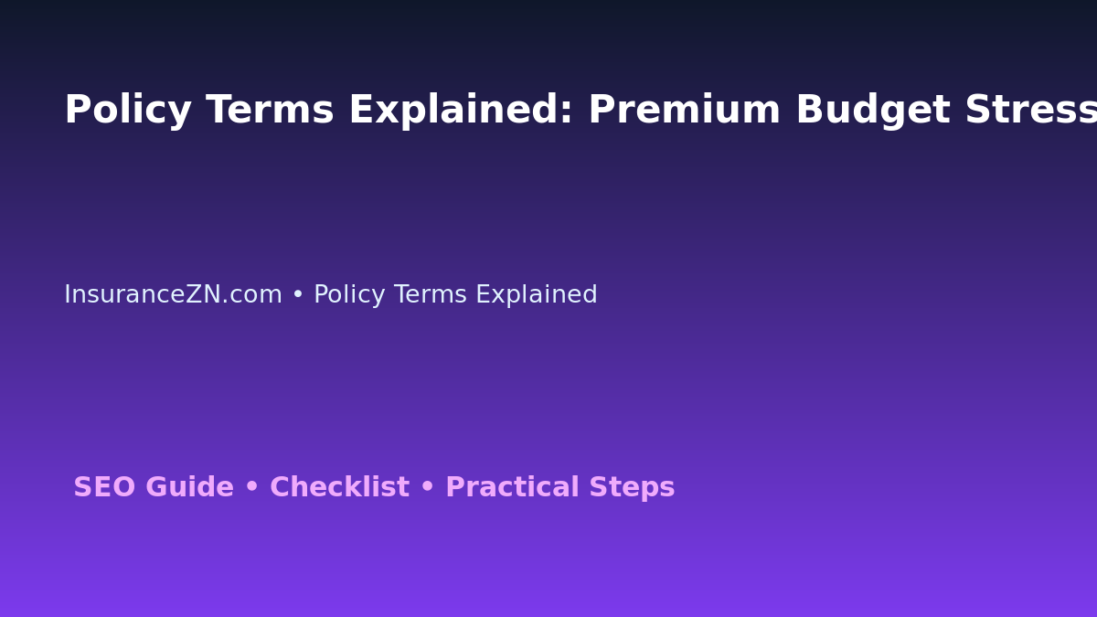 Policy Terms Explained: Premium Budget Stress Test for Australian Readers 2026 featured image