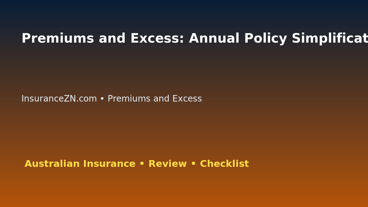 Premiums and Excess: Annual Policy Simplification Guide for Australian Readers 2026 featured image