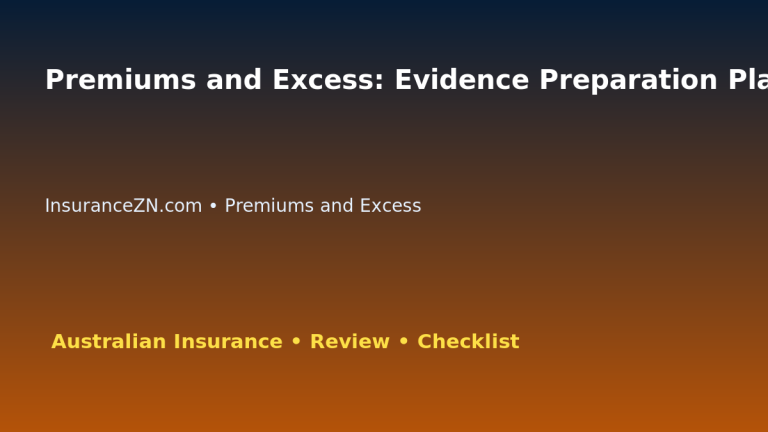 Premiums and Excess: Evidence Preparation Planner for Australian Readers 2026 featured image