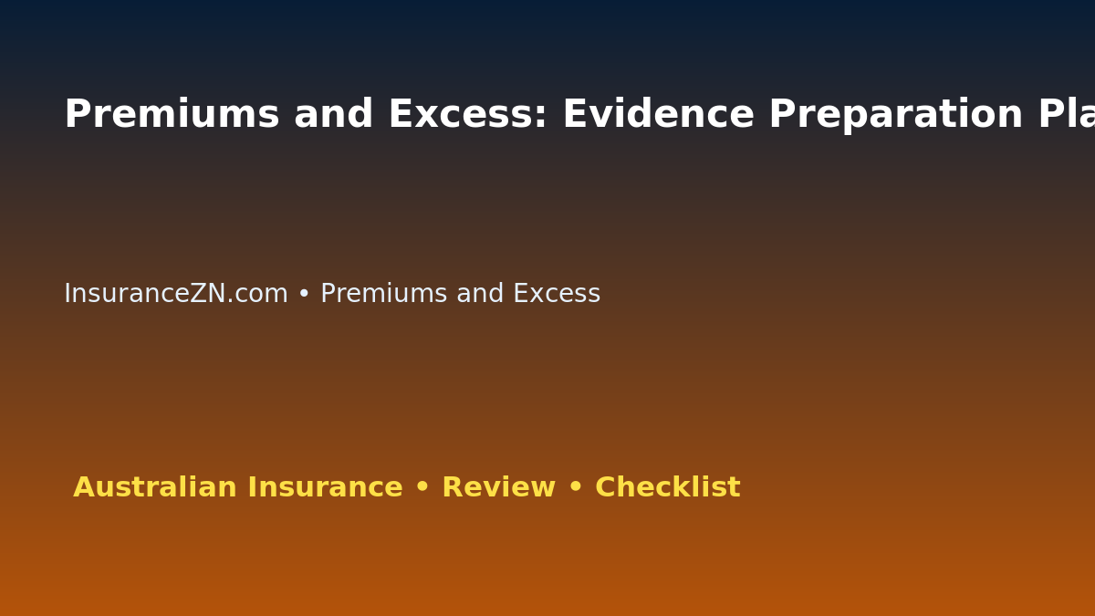 Premiums and Excess: Evidence Preparation Planner for Australian Readers 2026 featured image