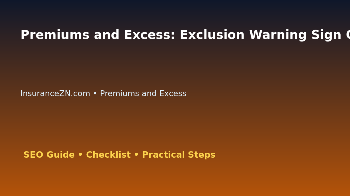 Premiums and Excess: Exclusion Warning Sign Checklist for Australian Readers 2026 featured image