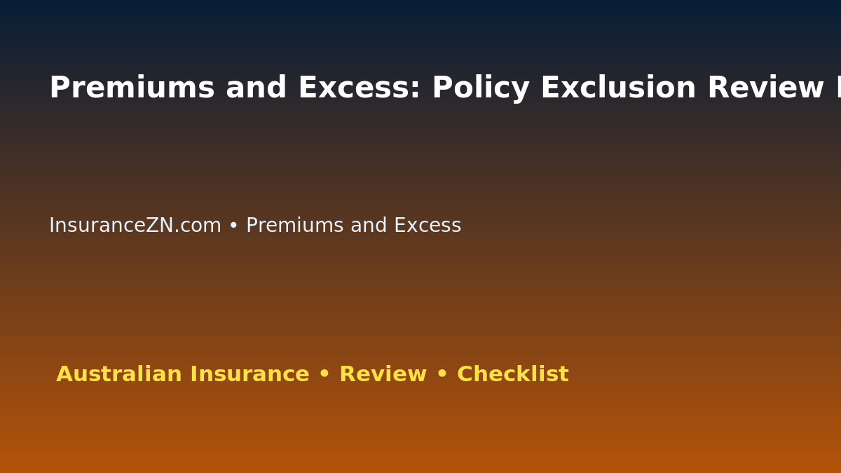 Premiums and Excess: Policy Exclusion Review Method for Australian Readers 2026 featured image