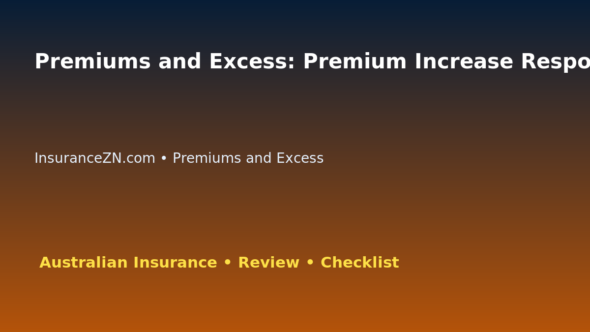 Premiums and Excess: Premium Increase Response Plan for Australian Readers 2026 featured image