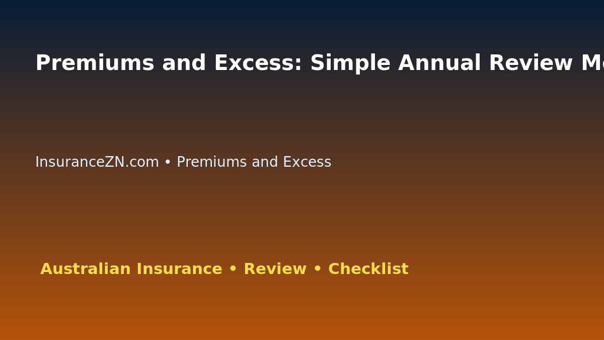 Premiums and Excess: Simple Annual Review Method for Australian Readers 2026 featured image